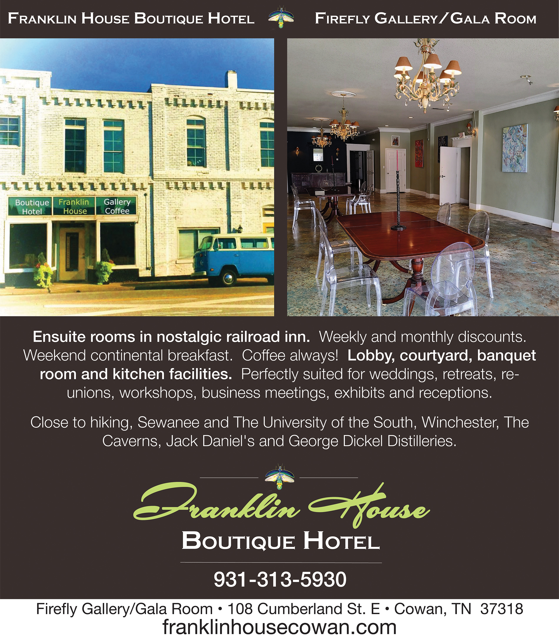 franklin house boutique hotel ad